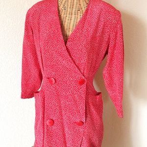 Silk Studio Vintage Double Breasted Polka Dot Dress